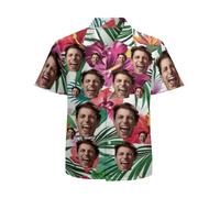 RoPox Chemises Hawaïenne Homme, Style Vacances Été, Chemise Hawaïenne Personnalisable avec Photo, Beach Party Fancy Dress Stag Do Shirts, pour Plage Vacances