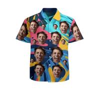 RoPox Chemises Hawaïenne Homme, Style Vacances Été, Chemise Hawaïenne Personnalisable avec Photo, Beach Party Fancy Dress Stag Do Shirts, pour Plage Vacances