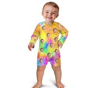RoPox Créez Votre Body Bébé Manches Longues Personnalisé, Ajoutez Une Photo de Votre Visage, Body personnalisé pour bébé, Ajoutez Votre Photo pour bébé Fille et garçon, Body personnalisé