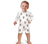 RoPox Créez Votre Body Bébé Manches Longues Personnalisé, Ajoutez Une Photo de Votre Visage, Body personnalisé pour bébé, Ajoutez Votre Photo pour bébé Fille et garçon, Body personnalisé