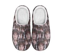 RoPox Pantoufles Personnalisées et Chaudes, Photos et textes personnalisables, Hiver Pantoufles Maison,Chaussons Plateforme antidérapants,Cadeaux Personnalisés Pour Votre Famille Ami Amant