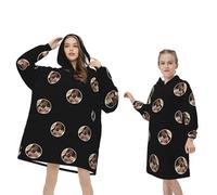 RoPox Personnalisée Couverture à Capuche Portable avec Poche, avec Poches Moelleuses Flanelle Couverture Sweat-Shirt d'hiver Robe Taille Unique,Cadeaux de Noël pour Unisexe Adulte Hommes Ados