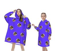 RoPox Personnalisée Couverture à Capuche Portable avec Poche, avec Poches Moelleuses Flanelle Couverture Sweat-Shirt d'hiver Robe Taille Unique,Cadeaux de Noël pour Unisexe Adulte Hommes Ados