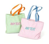 RoPox Sac fourre-tout brodées personnalisé pour femme, Personnalisable avec textes,et prénoms, grande capacité, réutilisable,Fermeture zippée sur le dessus, pour femmes copine mariée épouse collègue