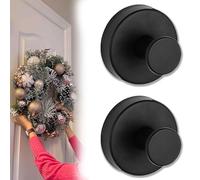 ROPTINK Crochets à Ventouse pour couronnes sur Verre, Crochets à Ventouse pour Couronne, Crochets sans perçage, Crochets à Ventouse pour Couronne pour Porte d'entrée à Suspendre, 15 LB (Black2)