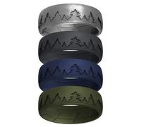 ROQ Alliance en caoutchouc de silicone pour homme, ajustement confortable avec respirabilité améliorée, alliance pour homme, bague de fiançailles en caoutchouc durable, plusieurs paquets, multicolore