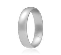 ROQ Silicone Wedding Ring For Women, Affordable Comfort Fit 6mm Love Metallic Silicone Rubber Wedding Bands - Silver - Size 7