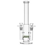 RORA Bong en Verre alvéolé Double Joint 18mm Pipe à Eau Percolator Recycler Pipes à Fumer (Green)