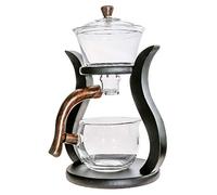 RORA Lazy Kungfu Service à thé en verre magnétique - Théière avec couvercle rotatif, semi-automatique
