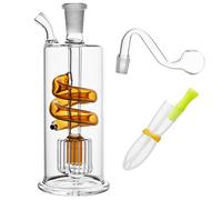 RORA Mini Bong en verre Pipes à eau Recycler Hand Small Bongs with 10mm S Bowl Pipe Accessories (A#)