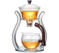 RORA Théière en verre automatique avec tasses à thé Kungfu rotatives magnétiques résistantes à la chaleur (Teapot single)