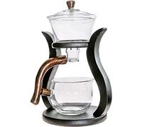 RORA Théière en verre semi-automatique avec couvercle rotatif pour débit d'eau magnétique (théière sans tasses)