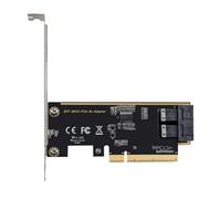 Rordigo 1 carte adaptateur PCIE 8X vers 2 ports U.2 SFF8643 Dual NVMe SSD PCIE X8 carte d'extension PCB noir