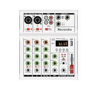 Rordigo -A4 Console de Dj Numérique Portable Professionnelle avec Bordure de Mixage USB Chant en Direct Mélangeur Audio 4 Canaux Blanc 1 PCS
