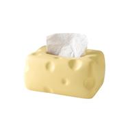Rordigo Boîte à mouchoirs en forme de fromage Boîte de rangement multifonctionnelle pour serviettes en céramique avec coussinet antidérapant Excellent distributeur de serviettes en papier