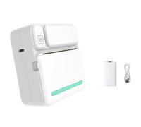 Rordigo C19 Imprimante thermique Bluetooth pour codes-barres pour bureau commercial Mini imprimante Bluetooth avec étiquette facile à utiliser Bleu