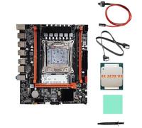 Rordigo Carte Mère de Bureau X99H + Processeur E5 2678 V3 + Graisse Thermique LGA2011-V3 B85 DDR3X4 ECC Slot M.2 NVME PCI-E 3.0 X16 Noir Carte Mère de Bureau X99H PCB Carte Mère 1