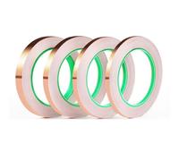 Rordigo Lot de 4 rouleaux de adhésif en cuivre pour vitrail 4 tailles (0,6/0,6/0,9/0,1 cm) x 22,5 m