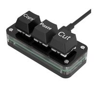 Rordigo Mini clavier de programmation macro à 3 touches pour Photoshop Gaming Hotswap Clavier de programmation Copier Coller Macropad Facile à installer Noir Type A