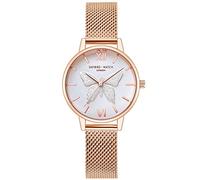 RORIOS Classique Femme Montres Analogique Quartz Belle Papillon Cadran Bracelet Acier Mesh Inoxydable Montres Montres