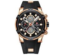 RORIOS Classique Montre Homme Lumineuses Chronographe Montre Bracelet Analogique Quartz Montres avec Bracelet en Silicone