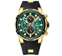 RORIOS Classique Montre Homme Lumineuses Chronographe Montre Bracelet Analogique Quartz Montres avec Bracelet en Silicone