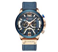 RORIOS Classique Montre Homme Quartz Analogique Montre Chronographe Montres avec Calendrie Sports Bracelet Cuir Montre Homme