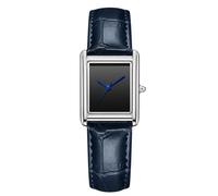 RORIOS Couple Montre Bracelet en Cuir Analogique Chronographe Quartz Rectangulaire Classique Hommes Femmes Romantique Mode Wristwatch Imperméable Watches Femelle Bleu argenté A