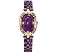 RORIOS Décontracté Femme Montres Analogique Quartz Montres avec Acier Inoxydable Bracelet Mode Cadran Ovale en Diamant Montre pour Fille Élégant Ladies Montre-Bracelet