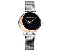 RORIOS Femme Montre Analogique Quartz Montre Women Watches Ciel étoilé Dial Acier Inoxydable Bracelet Élégant Ladies Montre