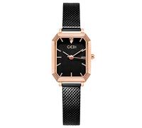 RORIOS Femme Montre Analogique Quartz Watches Square Dial Acier Inoxydable Montre Bracelet Élégant Femme Montre