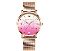 RORIOS Femme Montres Analogique Quartz Bracelet Acier Mesh Inoxydable Montres Papillon Montres