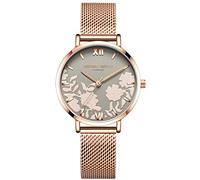 RORIOS Femme Montres Analogique Quartz Fleur Cadran Bracelet Acier Mesh Inoxydable Montres Montres