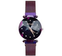 RORIOS Femme Montres Analogique Quartz Montre Ciel étoilé Dial Montre Bracelet en Acier Inoxydable Étanche Mode Diamant Montre