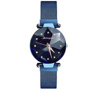 RORIOS Femme Montres Analogique Quartz Montre Ciel étoilé Dial Montre Bracelet en Acier Inoxydable Étanche Mode Diamant Montre