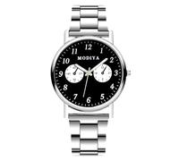 RORIOS Homme Montre Chronographe Simple/Double/Triple Quartz Analogique Bracelet en Acier Inoxydable Imperméable Wristwatches Montres avec Affichage Numérique/Chiffres Romains Noir D