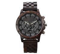 RORIOS Hommes Analogique Quartz Montre avec Bracelet en Bois AA-RG001