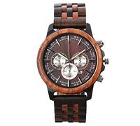 RORIOS Hommes Analogique Quartz Montre avec Bracelet en Bois AA-RG004