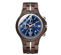 RORIOS Hommes Chronographe Quartz Montre avec Bracelet en Bois AA-RO003