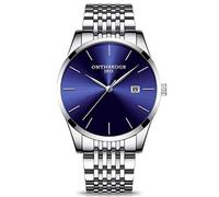 RORIOS Mince Montres Bracelet Business Homme Quartz Analogique Date Acier Inoxydable Band Étanche Multifonction