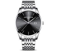 RORIOS Mince Montres Bracelet Business Homme Quartz Analogique Date Acier Inoxydable Band Étanche Multifonction