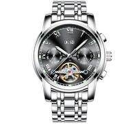 RORIOS Mode Luxe Automatique Mécanique Homme Montres Bracelet Calendrier Lumineux Acier Inoxydable Étanche Multifonction Tourbillon Montres