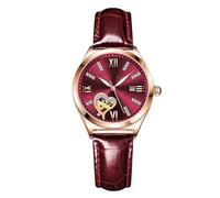 RORIOS Mode Montre Femme Montre Analogique Quartz Montre Etanche Diamant pour Fille Squelette Dames Montres avec Bracelet Cuir