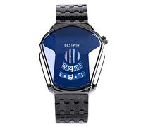RORIOS Mode Montre Homme Quartz Analogique Montre en Acier Inoxydable créatif Montres Bracelet pour Homme Sportif Montre Homme, Bleu Noir, Bracelet, Bleu Noir, Bracelet