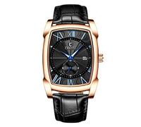 RORIOS Mode Montres Homme Quartz Analogique Montres Lumineuses Cadran Bande de Cuir Étanch Sports Montres pour Homme