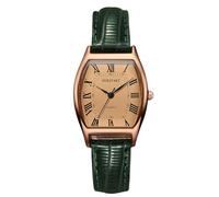 RORIOS Montre à Cadran en Tonnes avec Bracelet Cuir Montres Exquise Chiffres Romains Quartz Analogique Classic étanche Watches pour Femme Vert