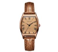 RORIOS Montre à Cadran en Tonnes avec Bracelet Cuir Montres Exquise Chiffres Romains Quartz Analogique Classic étanche Watches pour Femme Brun