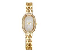 RORIOS Montre à Quartz Femme Montres de Soirée avec Bracelet Métal et Détails Cristal Watch Poignet Décontractée pour Quotidien & Fête Blanc