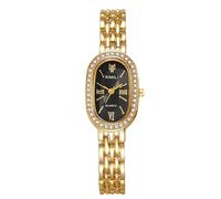 RORIOS Montre à Quartz Femme Montres de Soirée avec Bracelet Métal et Détails Cristal Watch Poignet Décontractée pour Quotidien & Fête Noir