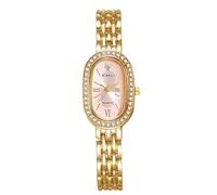 RORIOS Montre à Quartz Femme Montres de Soirée avec Bracelet Métal et Détails Cristal Watch Poignet Décontractée pour Quotidien & Fête Rose